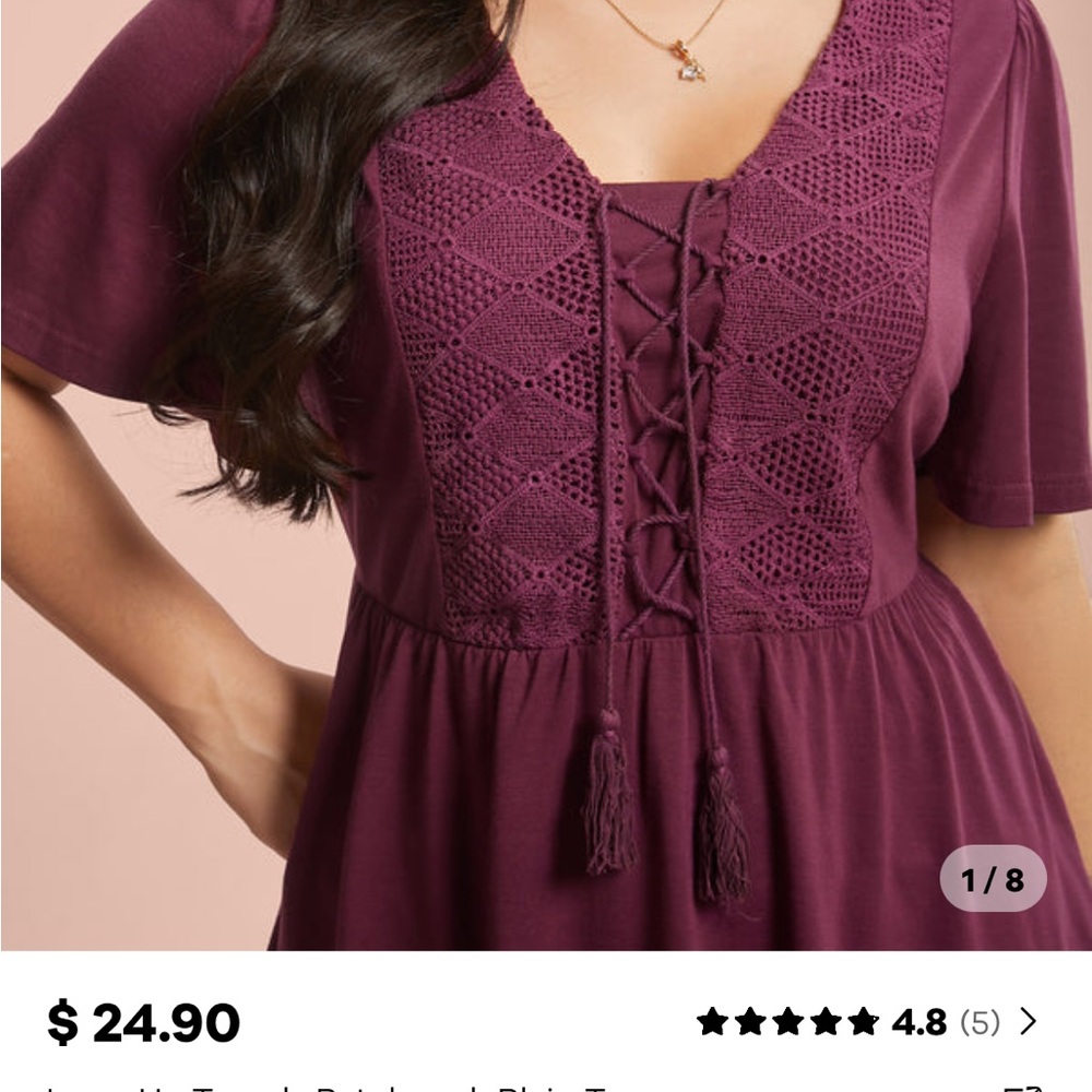 BloomChic Purple Tie Front Blouse